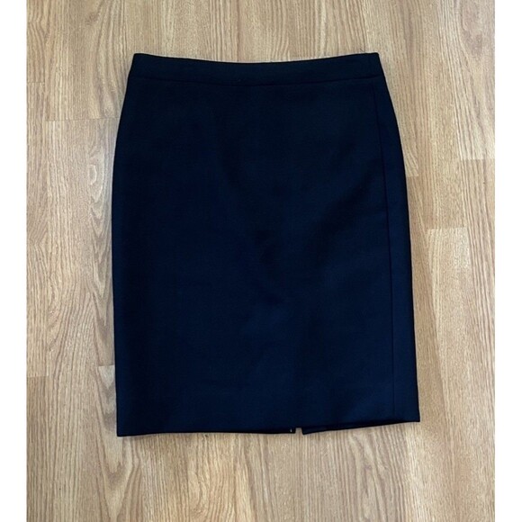 J Crew Black 100% Wool Knee Length No. 2 Pencil Skirt Size 6 - Picture 1 of 7